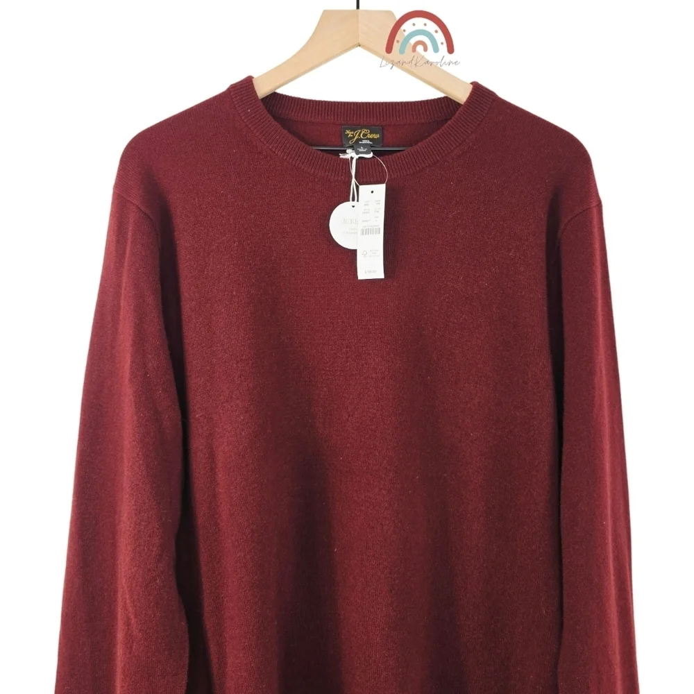 New! J. Crew Cashmere Crewneck Sweater in Port Wine